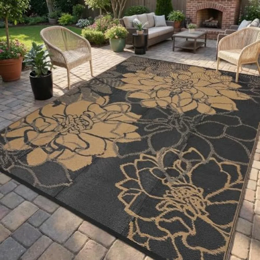 Outdoor Patio Rug 9x18 Waterproof Plastic Straw, BlackBrown, Reversible UV Resistant for Deck, Balcony, Camping, RV, Picnic Fol
Outdoor Patio Rug 9x18 Waterproof Plastic Straw, BlackBrown, Reversible UV Resistant for Deck, Balcony, Camping, RV, Picnic Fol