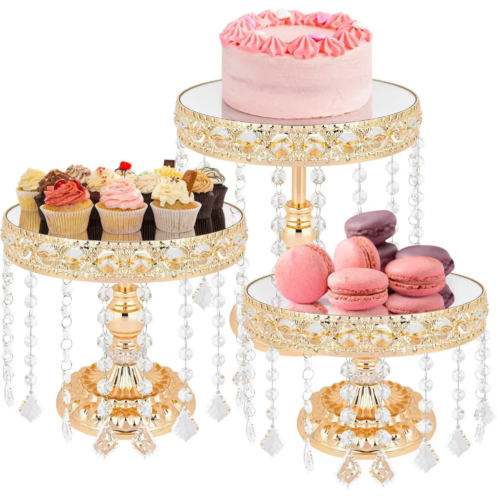 3pcs Round Cake Stand with Crystal Bling Pendants European Style Lace Cake Plate Golden Premium Display Stand with Crystal Bling Pendants Dessert Showcase Set for Birthday Parties, Wedding, Banquet, Event Centerpiece, Banquet Serving Tray, Elegant
3pcs Round Cake Stand with Crystal Bling Pendants European Style Lace Cake Plate Golden Premium Display Stand with Crystal Bling Pendants Dessert Showcase Set for Birthday Parties, Wedding, Banquet, Event Centerpiece, Banquet Serving Tray, Elegant