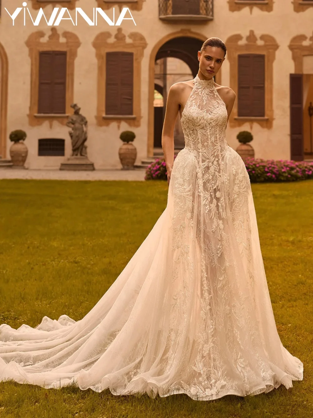 Dazzling Beaded Lace Wedding Dress Sexy Halter Backless Bridal Gown New Customized Dreamy A-line Floor-length Dresses For Bride
Dazzling Beaded Lace Wedding Dress Sexy Halter Backless Bridal Gown New Customized Dreamy A-line Floor-length Dresses For Bride