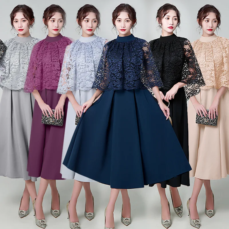 Elegant Classic A-Line Formal Evening Gown High Neck Chiffon Lace 3/4 Sleeve Tea Length Wedding Guest Dress 2025 Free Customized
Elegant Classic A-Line Formal Evening Gown High Neck Chiffon Lace 3/4 Sleeve Tea Length Wedding Guest Dress 2025 Free Customized