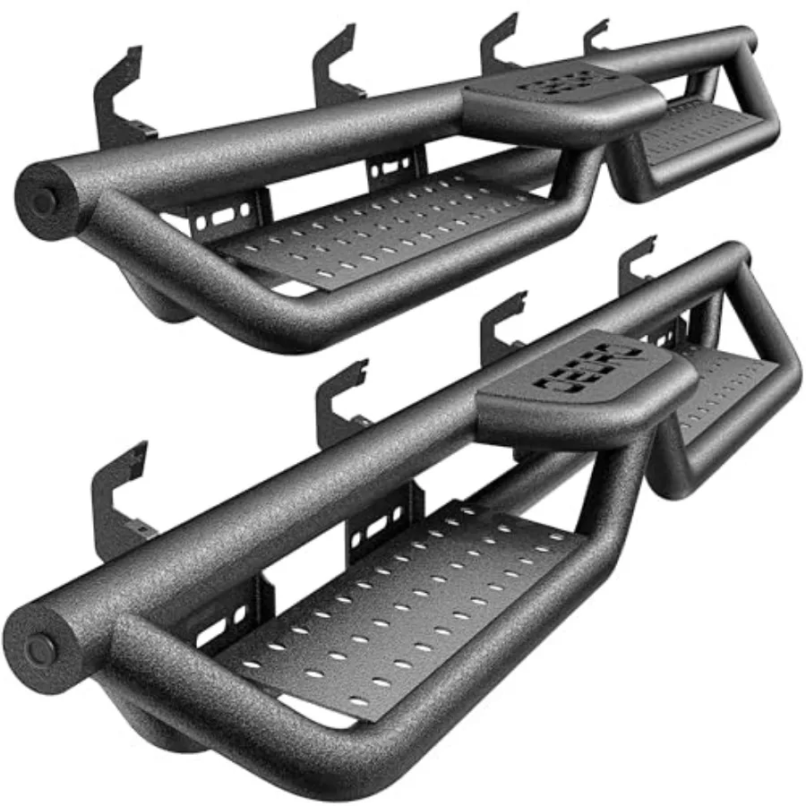 6 Inch Running Boards for 2019-2026 Dodge Ram 1500 Crew Cab, Steel Bolt-on Side Steps with Two Stairs Design, Black Finish, Dur
6 Inch Running Boards for 2019-2026 Dodge Ram 1500 Crew Cab, Steel Bolt-on Side Steps with Two Stairs Design, Black Finish, Dur