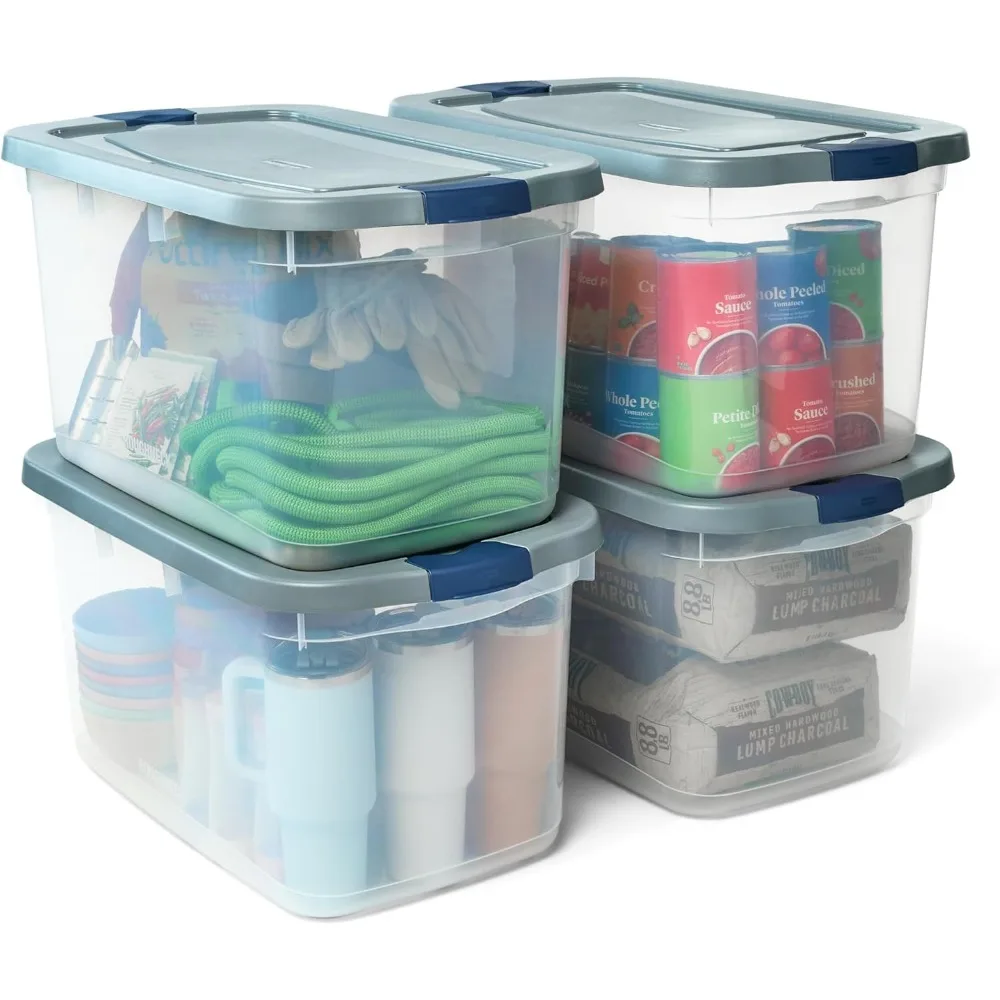 Roughneck Clear 66 Qt/16.5 Gal Storage Containers, Pack of 4 with Latching Grey Lids, Visible Base, Sturdy and Stackable, Great
Roughneck Clear 66 Qt/16.5 Gal Storage Containers, Pack of 4 with Latching Grey Lids, Visible Base, Sturdy and Stackable, Great