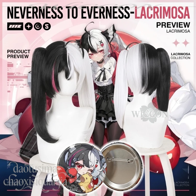 Anime Game Neverness To Everness Cosplay Lacrimosa Alternate Hair Color Wigs Y2K Jirai Kei Cool Black White Synthetic Hair 코스프레
Anime Game Neverness To Everness Cosplay Lacrimosa Alternate Hair Color Wigs Y2K Jirai Kei Cool Black White Synthetic Hair 코스프레