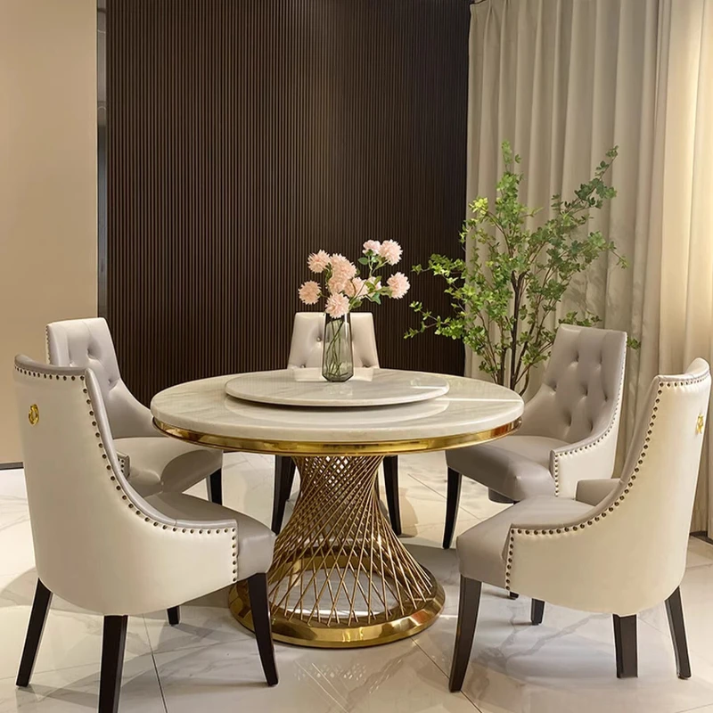 Легкий роскошный мраморный круглый стол, европейский домашний обеденный стол для знаменитостей в Интернете, обеденный стол из нержавеющей стали для небольшой квартиры и c
Легкий роскошный мраморный круглый стол, европейский домашний обеденный стол для знаменитостей в Интернете, обеденный стол из нержавеющей стали для небольшой квартиры и c