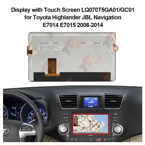 Wyświetlacz nawigacyjny LCD JBL E7015 z ekranem dotykowym LQ070T5GA01/GC01 do Toyota Highlander
