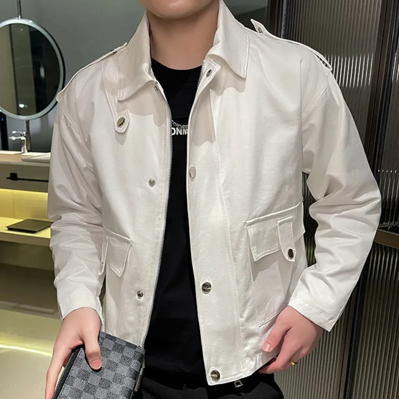 Autumn Retro High Street Couple Bomber Jacket Solid Color Large Pocket Baseball Jacket Men Coat Lapel Jacket Male Club Outfit
Autumn Retro High Street Couple Bomber Jacket Solid Color Large Pocket Baseball Jacket Men Coat Lapel Jacket Male Club Outfit