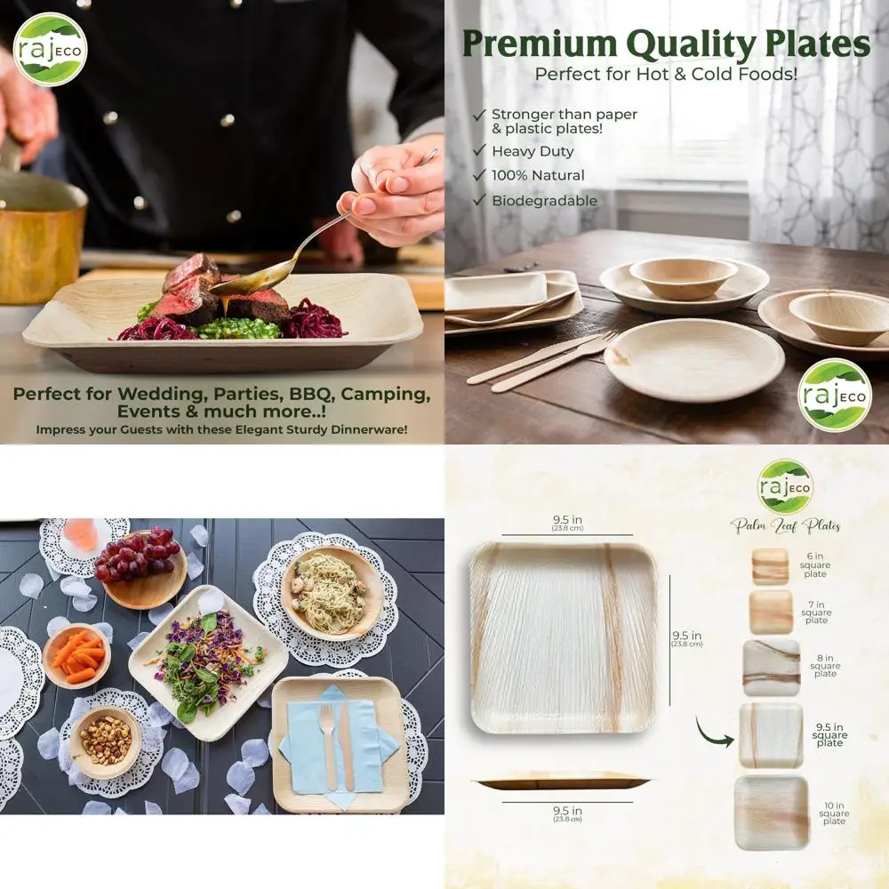 Большие квадратные тарелки Raj из пальмовых листьев на 100 штук — прочные, многоразовые и экологически чистые для вечеринок и столовых приборов на открытом воздухе
Большие квадратные тарелки Raj из пальмовых листьев на 100 штук — прочные, многоразовые и экологически чистые для вечеринок и столовых приборов на открытом воздухе