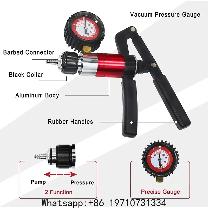 Auto Hand Held Vacuum and Pressure Pump Tester Brake Clutch Fluid Bleeder Tool Kit Oil Change Power Steering Fluid Bleeding Set
Auto Hand Held Vacuum and Pressure Pump Tester Brake Clutch Fluid Bleeder Tool Kit Oil Change Power Steering Fluid Bleeding Set