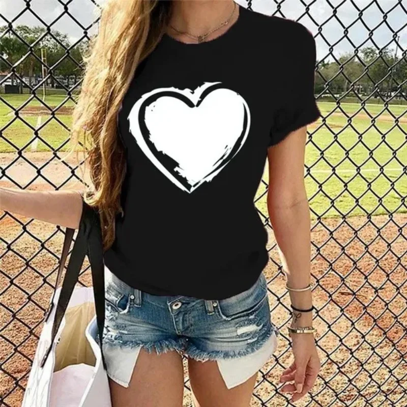 White Heart Print Women T Shirt Short Sleeve O Neck Loose Women Tshirt Ladies Tee Shirt Tops Clothes Camisetas Mujer
White Heart Print Women T Shirt Short Sleeve O Neck Loose Women Tshirt Ladies Tee Shirt Tops Clothes Camisetas Mujer