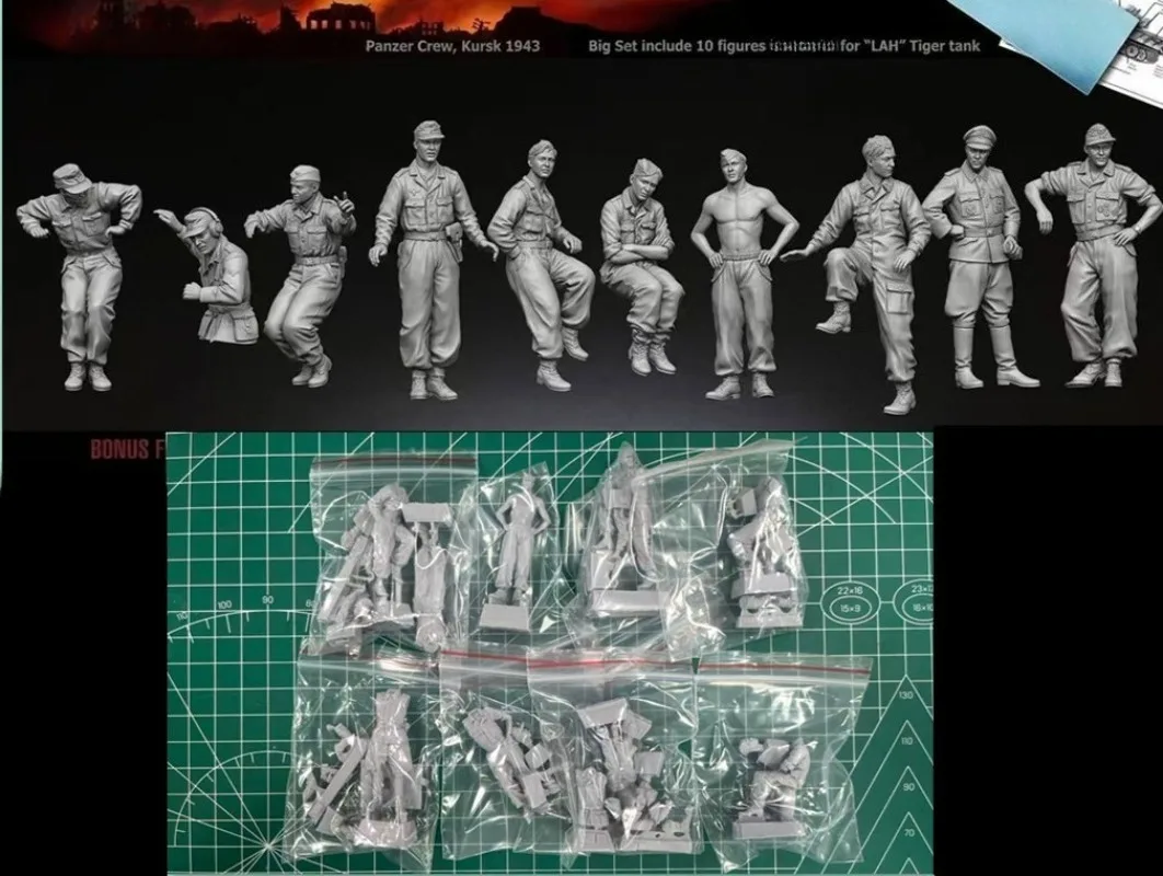 1/35 Scale Resin Figure Model Building Kit History Military Hobby Miniature Panzer Crew 10 Figures Unassembled Unpainted 115-1
1/35 Scale Resin Figure Model Building Kit History Military Hobby Miniature Panzer Crew 10 Figures Unassembled Unpainted 115-1