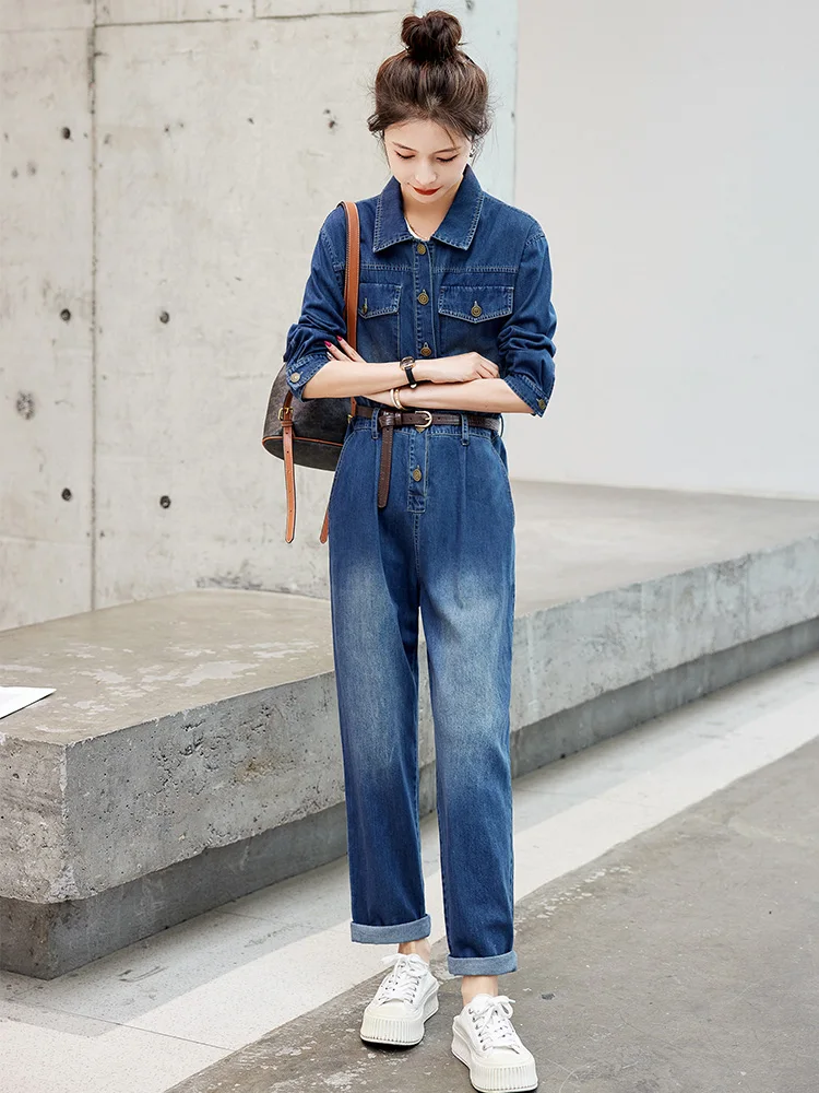 Slimming Denim Overalls for Women Fashionable Miniature Workwear Pantsuit High Waist Cotton Blend Straight Leg Trousers
Slimming Denim Overalls for Women Fashionable Miniature Workwear Pantsuit High Waist Cotton Blend Straight Leg Trousers