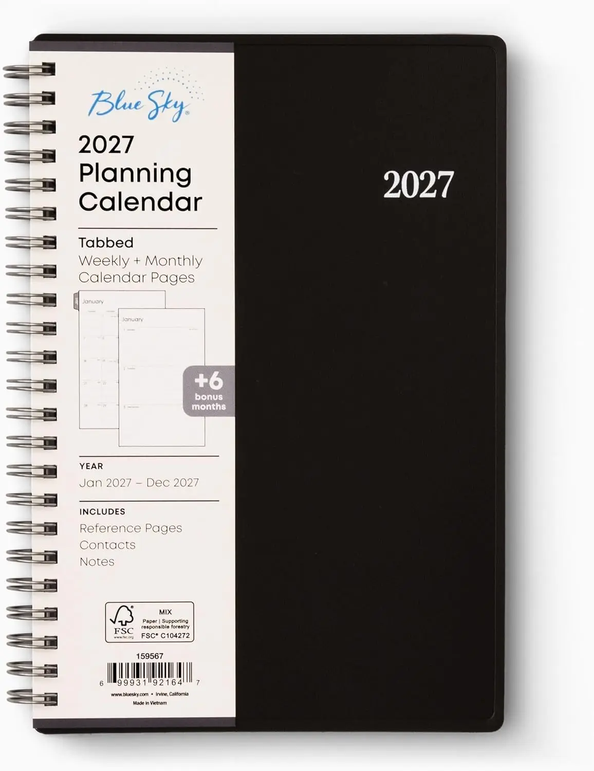 2027 Weekly & Monthly Planner, 5x8, Wirebound, Flexible Cover, Laminated Tabs, Jan-Dec
2027 Weekly & Monthly Planner, 5x8, Wirebound, Flexible Cover, Laminated Tabs, Jan-Dec