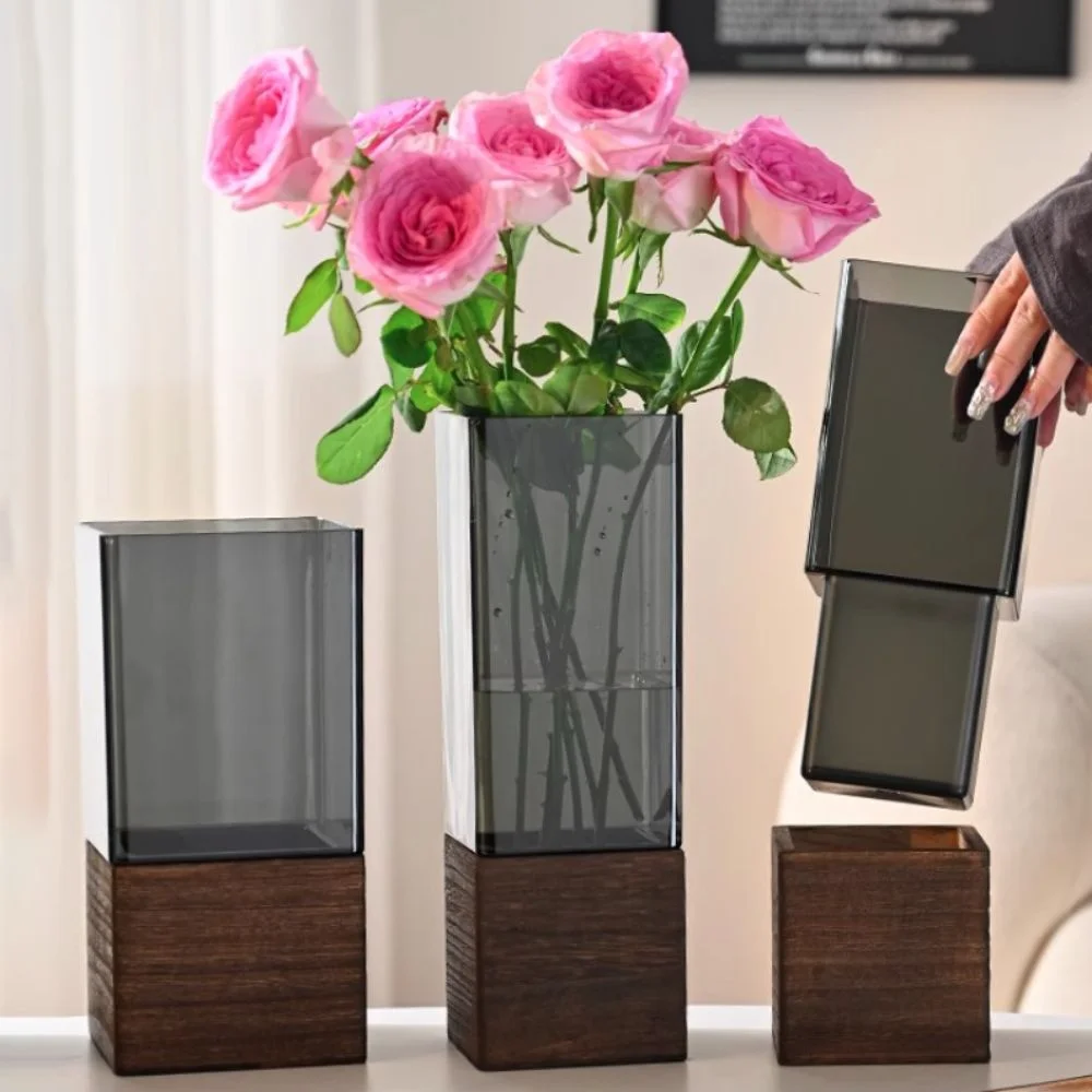 Nordic-Style Acrylic Flowers Vase Wooden Base Transparent Light Luxury Vase Square/Round Minimalism Hydroponic Vase
Nordic-Style Acrylic Flowers Vase Wooden Base Transparent Light Luxury Vase Square/Round Minimalism Hydroponic Vase