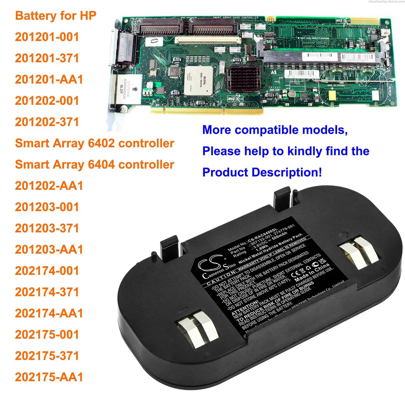 3.6V 500mAh RAID Controller Battery 307132-001 274779-001 for HP Smart Array 6402 controller,Smart Array 6404 controller +TOOL
3.6V 500mAh RAID Controller Battery 307132-001 274779-001 for HP Smart Array 6402 controller,Smart Array 6404 controller +TOOL