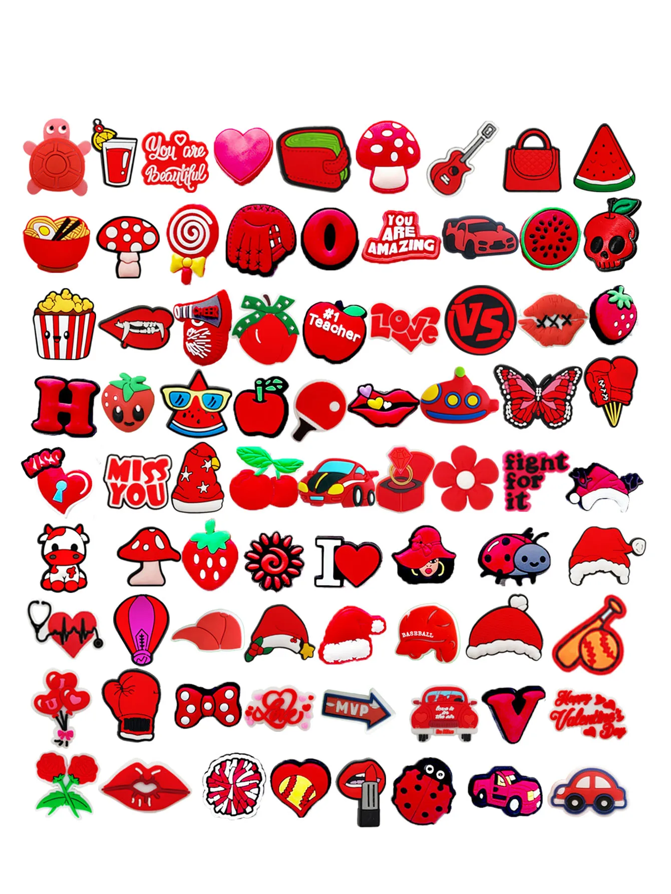 Shoe Charms For Slides Sandals,Random 10/20/30Pcs Red Series PVC Shoe Decorations Accessories For Christmas Birthday Gift Party 
Shoe Charms For Slides Sandals,Random 10/20/30Pcs Red Series PVC Shoe Decorations Accessories For Christmas Birthday Gift Party