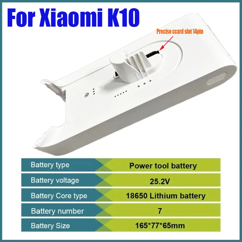 Оригинальный аккумулятор 25,2 В 12000 мАч для Xiaomi Mijia K10, ручной беспроводной пылесос 18650, сменный литий-ионный аккумулятор
Оригинальный аккумулятор 25,2 В 12000 мАч для Xiaomi Mijia K10, ручной беспроводной пылесос 18650, сменный литий-ионный аккумулятор