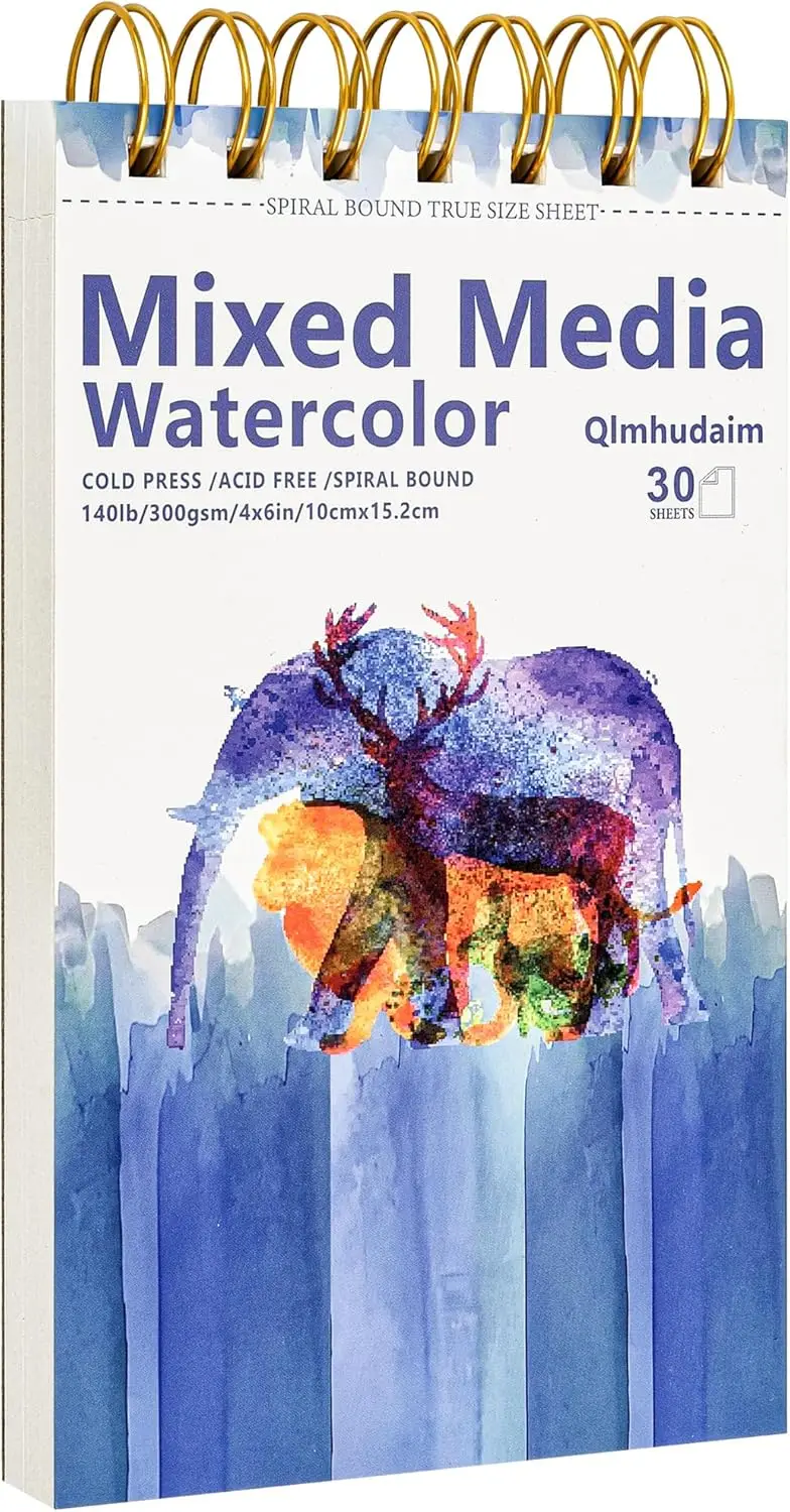 Watercolor Paper Pad 4x6" 30 Sheets 140lb/300g, Spiral Bound, Artist Grade Sketchbook for Adults & Kids, Compact Travel Journal
Watercolor Paper Pad 4x6" 30 Sheets 140lb/300g, Spiral Bound, Artist Grade Sketchbook for Adults & Kids, Compact Travel Journal