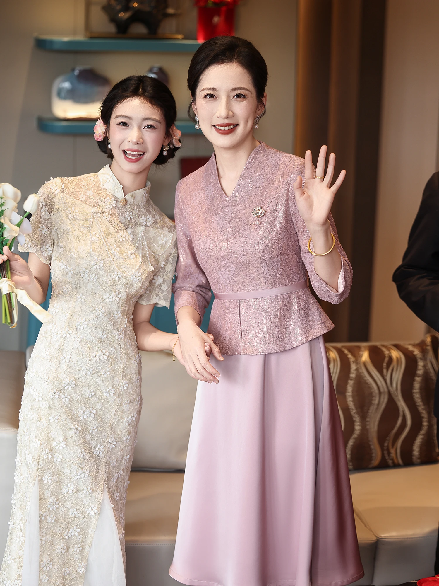 Elegant Pink Wedding Dress A-Line Skirt High Collar Half Sleeve Maternity Women's Fashion Retro Style Polyester Fiber
Elegant Pink Wedding Dress A-Line Skirt High Collar Half Sleeve Maternity Women's Fashion Retro Style Polyester Fiber