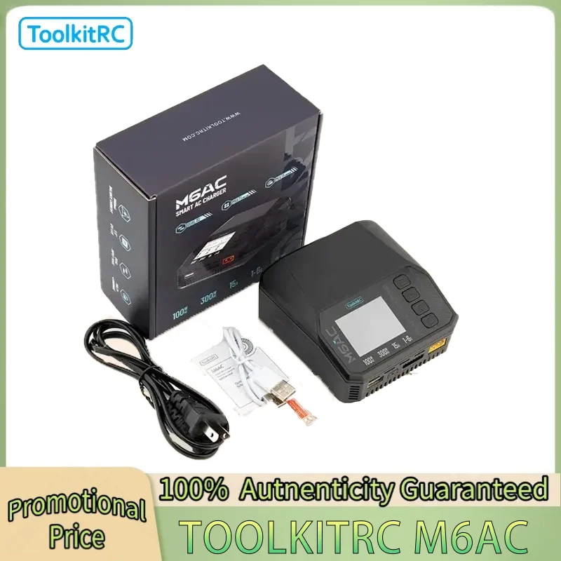 Многофункциональное интеллектуальное балансировочное зарядное устройство Toolkitrc M6AC 300W 15A 1S-16S для радиоуправляемых моделей самолетов
Многофункциональное интеллектуальное балансировочное зарядное устройство Toolkitrc M6AC 300W 15A 1S-16S для радиоуправляемых моделей самолетов