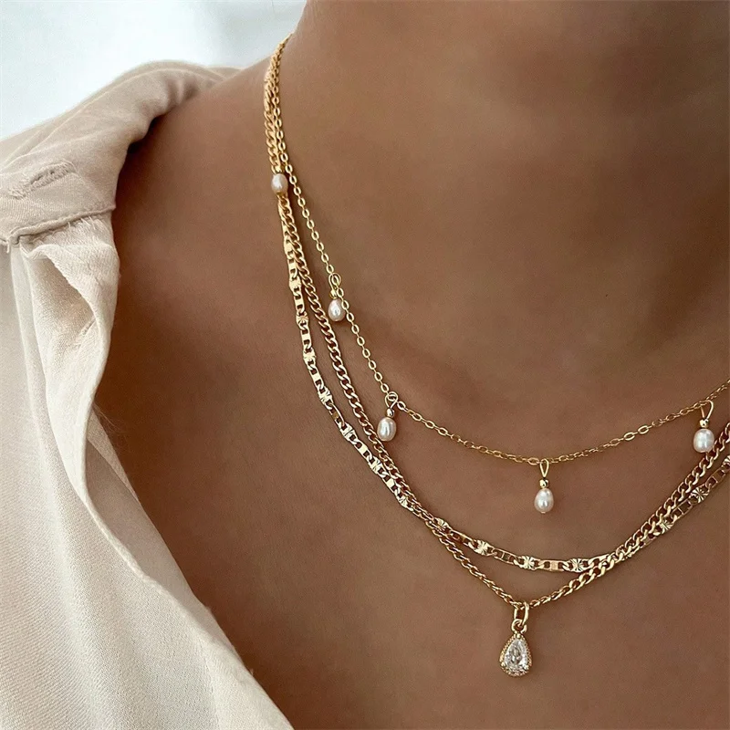 Multi Layer Imitation Pearl Water Droplet Pendant Necklace for Women Delicate Relief Portrait Cross Coconut Tree Jewelry Gift
Multi Layer Imitation Pearl Water Droplet Pendant Necklace for Women Delicate Relief Portrait Cross Coconut Tree Jewelry Gift