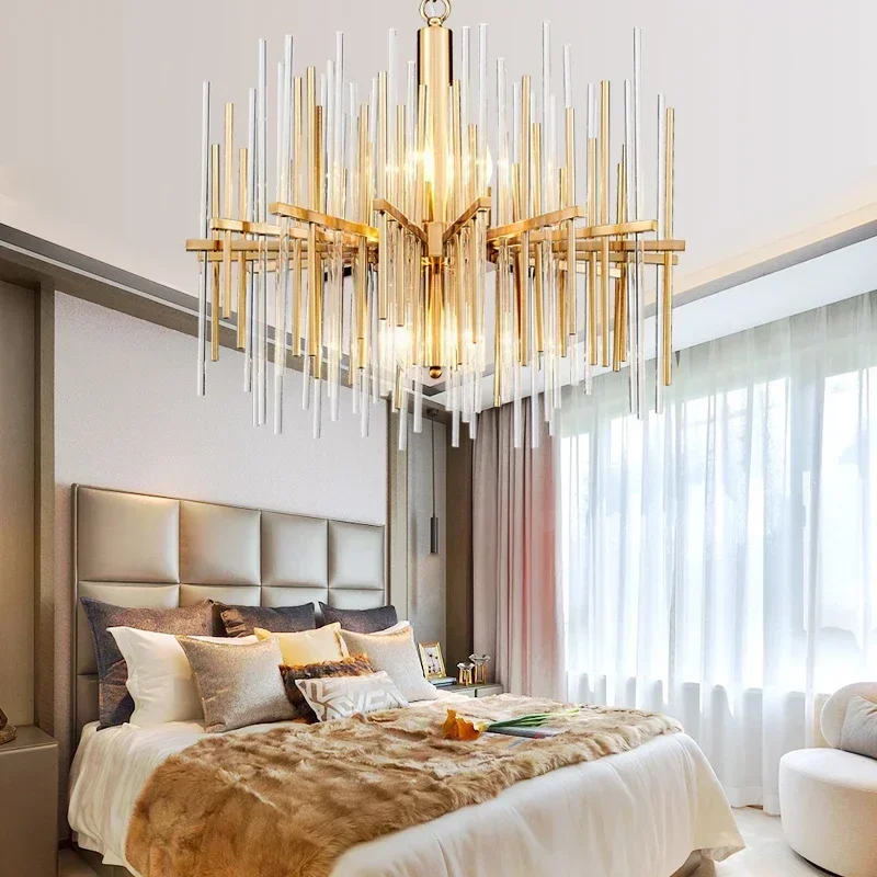 luster ceiling chandelier with E14 bulb/height adjustable golden crystal
luster ceiling chandelier with E14 bulb/height adjustable golden crystal