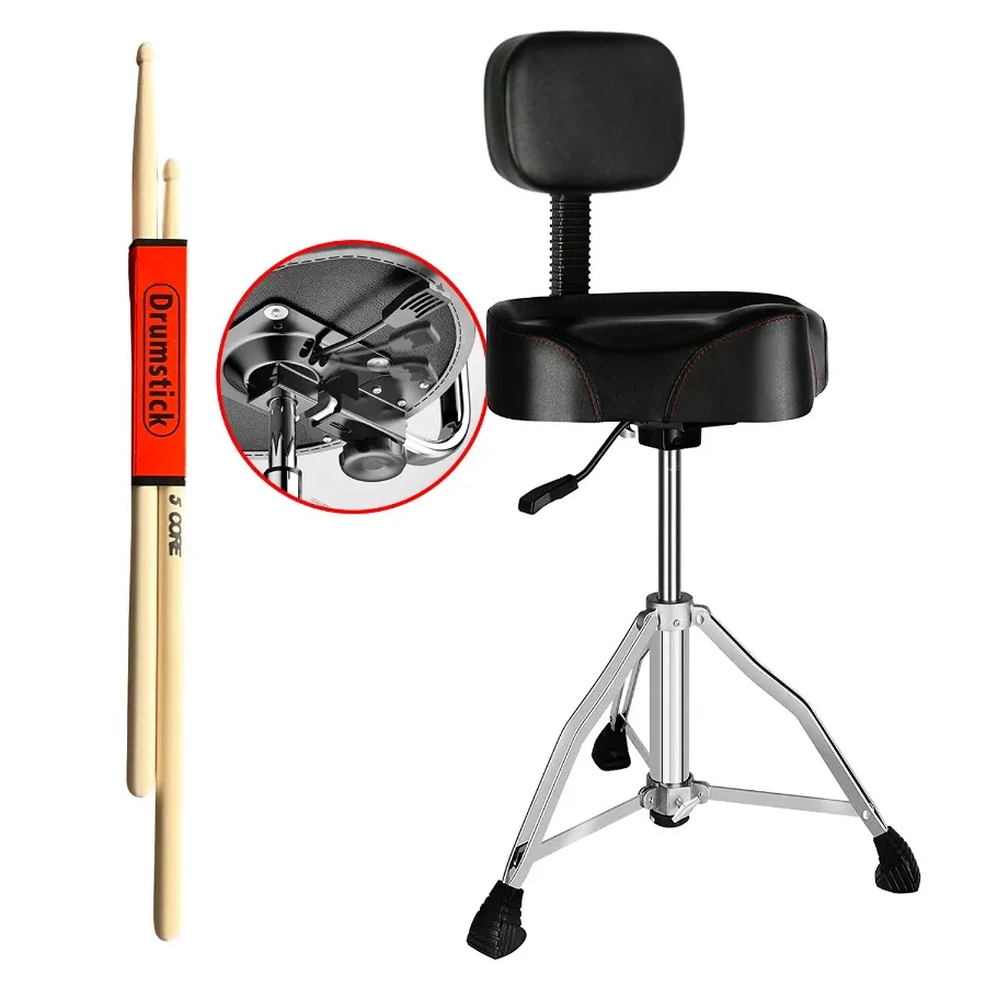 5 CORE Drum Throne with Backrest Thick Padded Adjustable Guitar Stool Motorcycle Style Saddle Music Chair Seat for Adult Drumme
5 CORE Drum Throne with Backrest Thick Padded Adjustable Guitar Stool Motorcycle Style Saddle Music Chair Seat for Adult Drumme