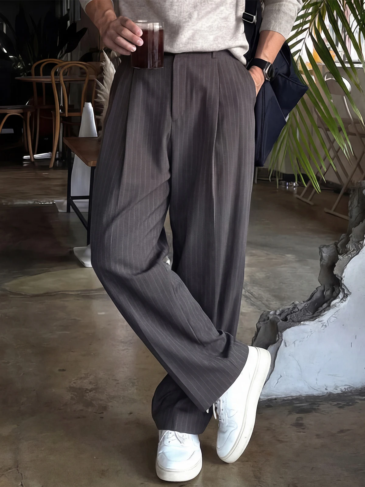 Bla Stripe Straight Leg Casual Pants Men's Korean Sle Drapey High-End Feel Casual West Pants 798 Design Loose Fit Zipper ...
Bla Stripe Straight Leg Casual Pants Men's Korean Sle Drapey High-End Feel Casual West Pants 798 Design Loose Fit Zipper ...