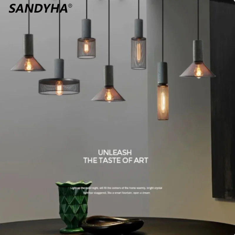 SANDYHA Industrial Cement Pendant Lights Corridor Iron Chandelier For Bedroom Dining Room Entrance LED Hanging Lighting Fixture
SANDYHA Industrial Cement Pendant Lights Corridor Iron Chandelier For Bedroom Dining Room Entrance LED Hanging Lighting Fixture