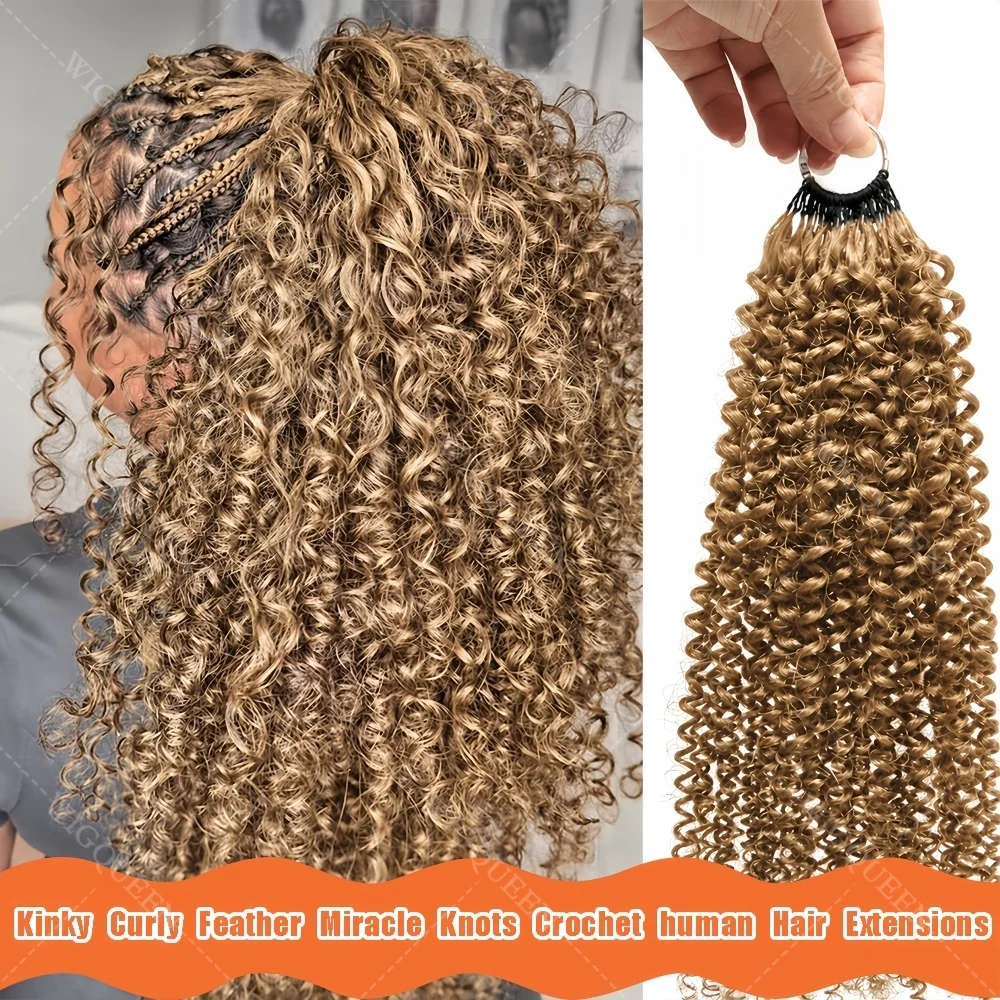 15A 100% Human Hair Knotless Pre-Separated #27 Blonde Crochet Hair Extensions Afro Kinky Curly Miracle Knots Feather Braids Hair
15A 100% Human Hair Knotless Pre-Separated #27 Blonde Crochet Hair Extensions Afro Kinky Curly Miracle Knots Feather Braids Hair