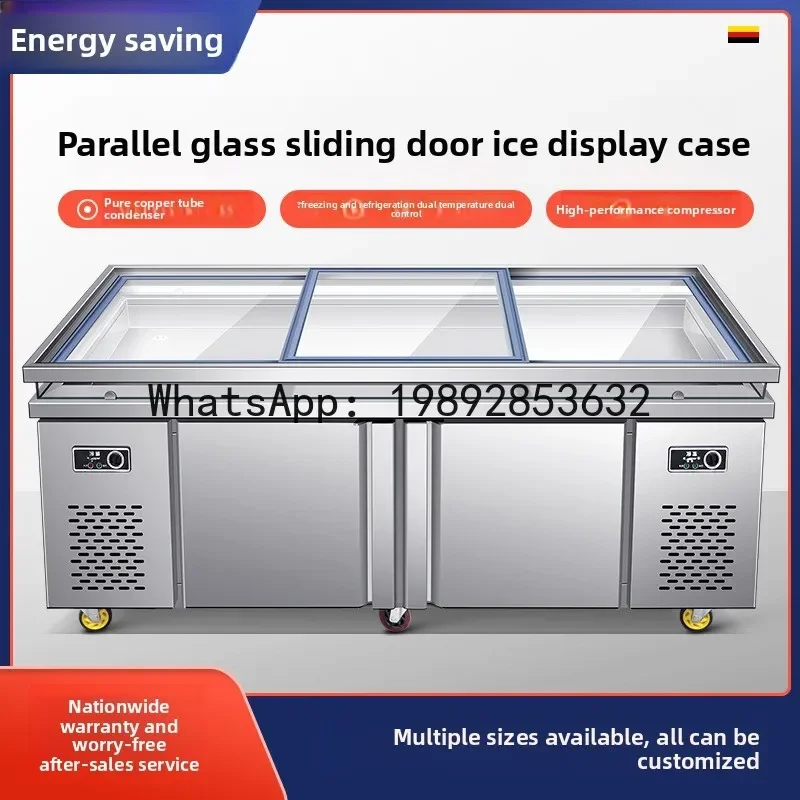 P30--Seafood ice display case refrigerated freezing chilled display counter with mist, order-to-order icebox, dual-temperature
P30--Seafood ice display case refrigerated freezing chilled display counter with mist, order-to-order icebox, dual-temperature