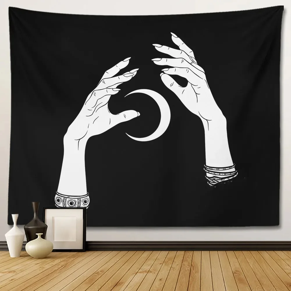 Black and White Moon Hands Tapestry Polyester Witchy Wall Hanging Mystic Gothic Decor for Bedroom Living Room Dorm Background
Black and White Moon Hands Tapestry Polyester Witchy Wall Hanging Mystic Gothic Decor for Bedroom Living Room Dorm Background