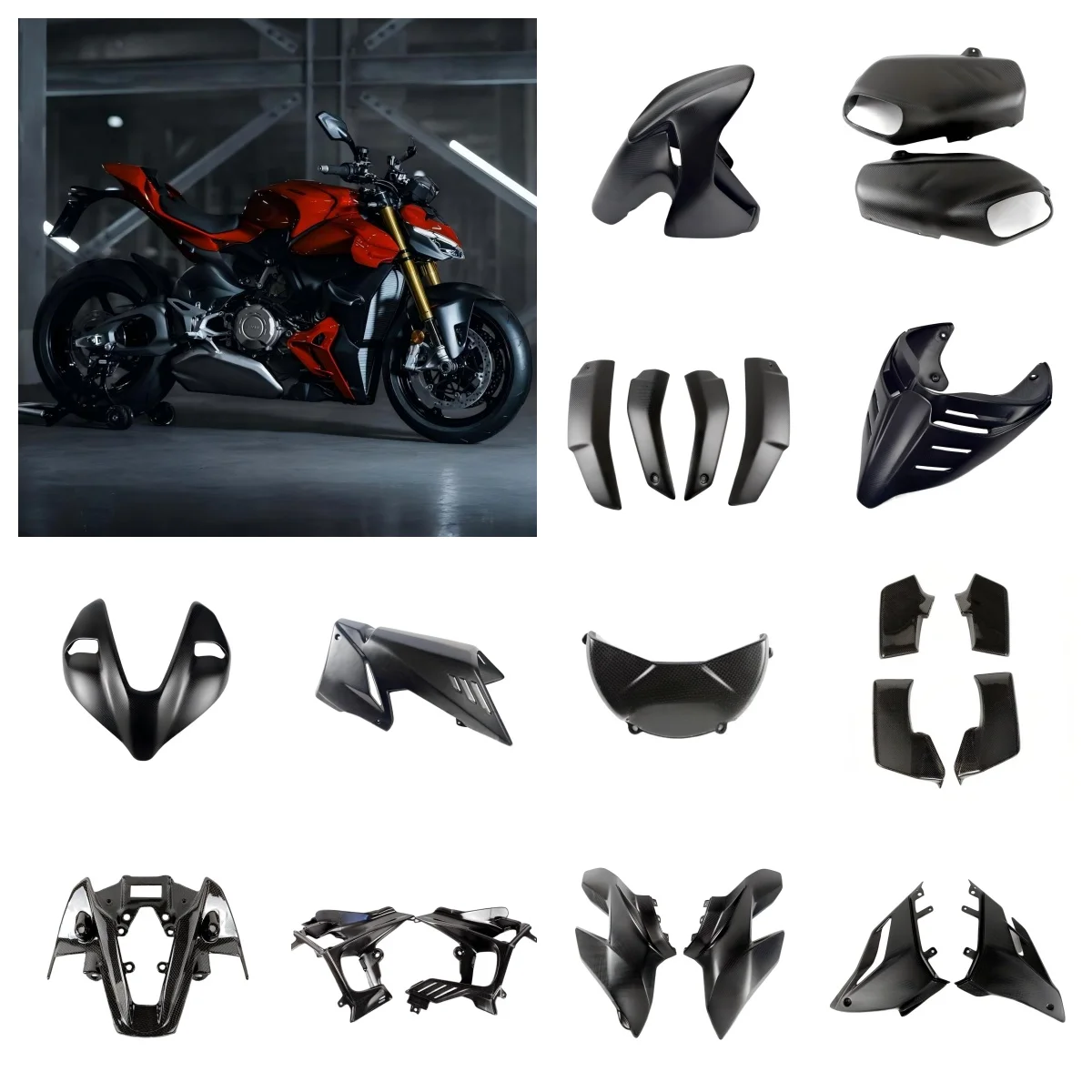 OEM 3K 100% Dry Carbon Fiber Motorcycle Fixed Wing for V4 Street Fighter Carbon Fiber Parts Customization
OEM 3K 100% Dry Carbon Fiber Motorcycle Fixed Wing for V4 Street Fighter Carbon Fiber Parts Customization