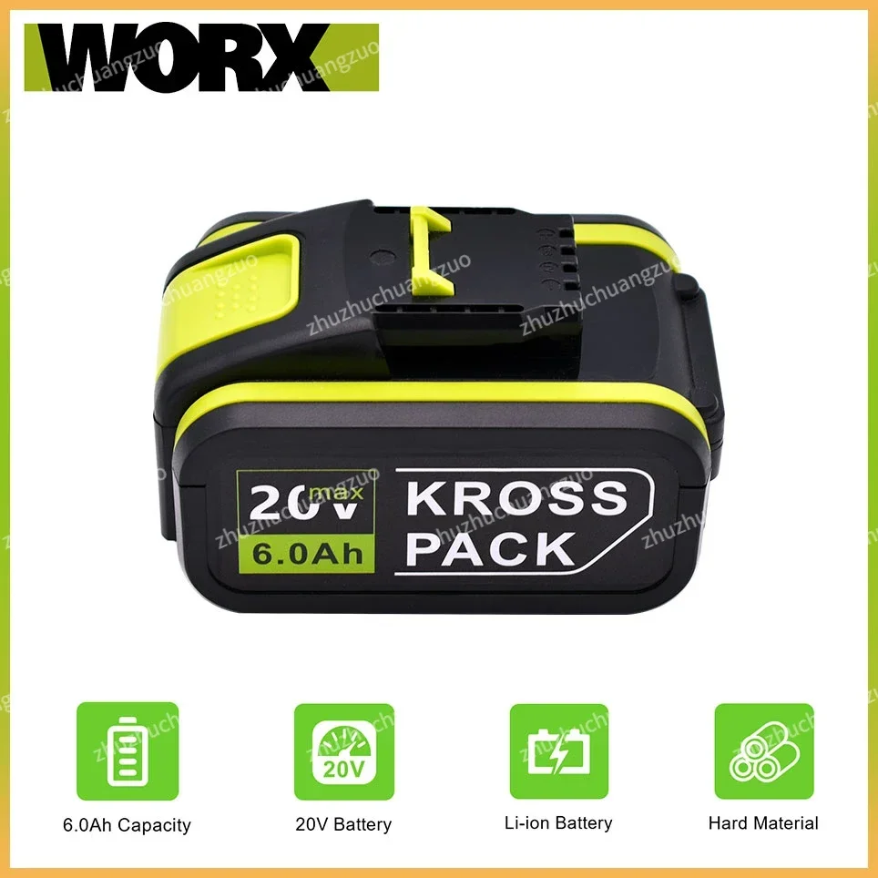 6000mAh For Worx 20V Battery Li-ion Battery WA3553 WA3551 WA3551 WA3572 WA3553 WX390 WA3551 WX176 WX178 WU268 Drill Battery
6000mAh For Worx 20V Battery Li-ion Battery WA3553 WA3551 WA3551 WA3572 WA3553 WX390 WA3551 WX176 WX178 WU268 Drill Battery