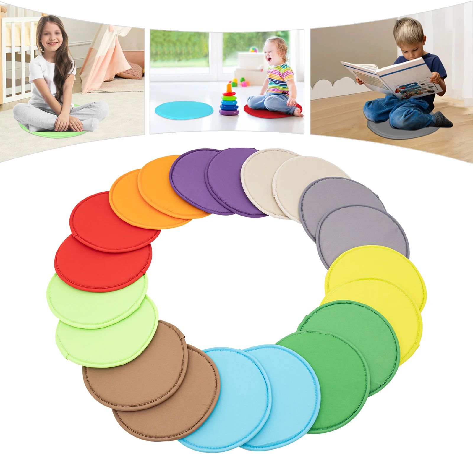 20PCS Portable Round Floor Cushion 30*30*2cm 10 Different Colors 18mm Thick Sponge Inside for Kindergartens Children's Playrooms
20PCS Portable Round Floor Cushion 30*30*2cm 10 Different Colors 18mm Thick Sponge Inside for Kindergartens Children's Playrooms