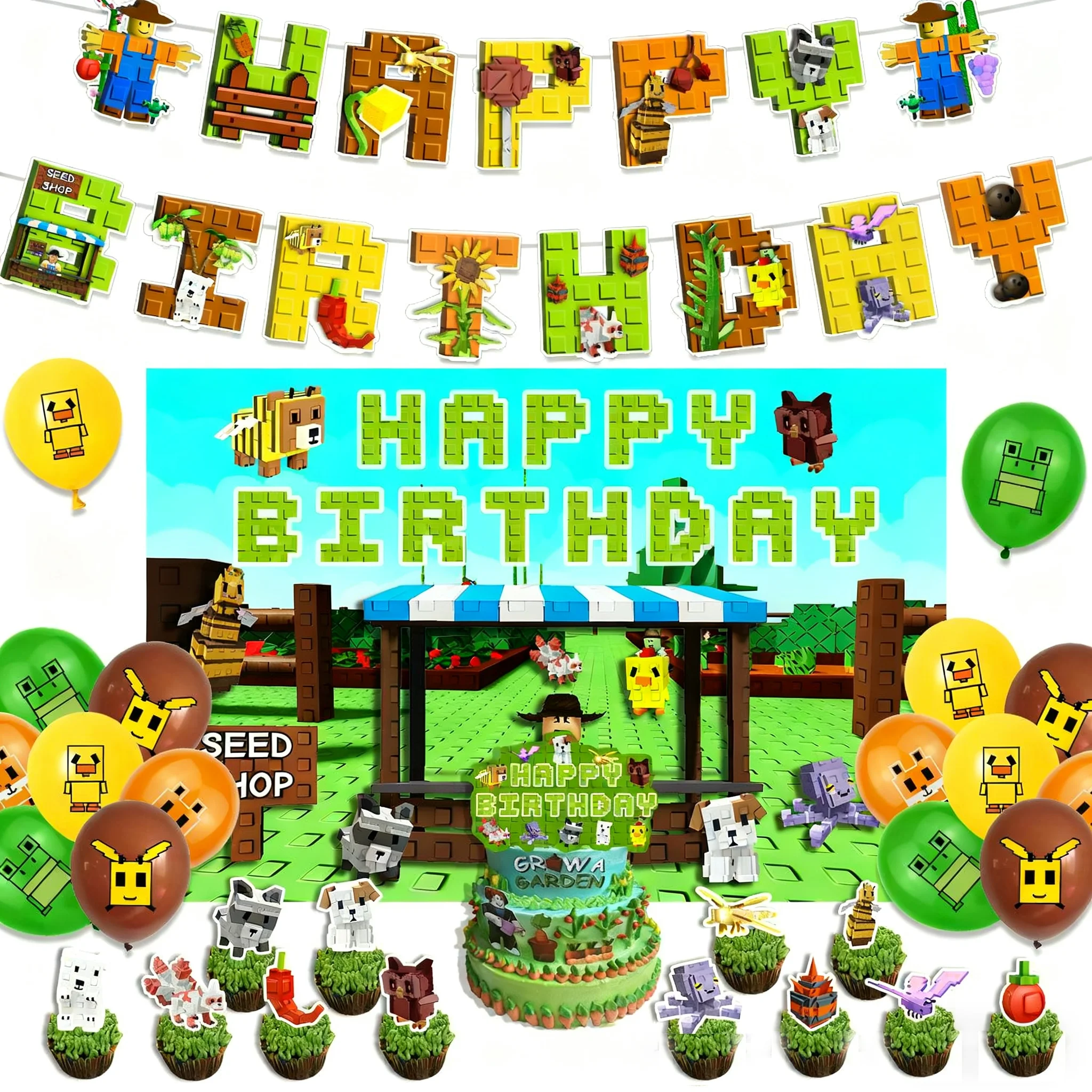 Тема дня рождения, сад для выращивания сада, трансграничная посадка, декоративный баннер, набор флагов для торта, украшение для вечеринки
Тема дня рождения, сад для выращивания сада, трансграничная посадка, декоративный баннер, набор флагов для торта, украшение для вечеринки
