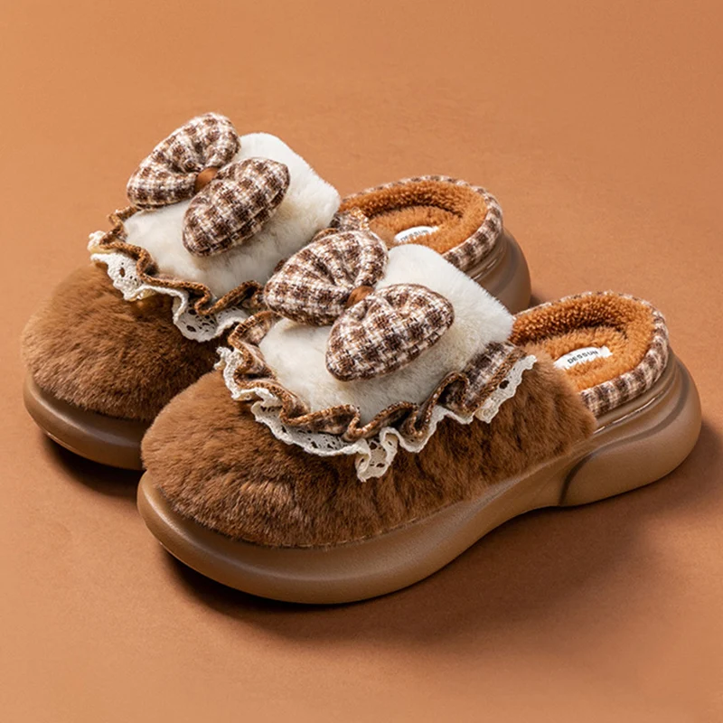 Sweet Bowknot Thick Bottom Plush Slippers Women 2026 New Indoor Non Slip Platform Slides Woman Comfy Warm Fleece Winter Slippers
Sweet Bowknot Thick Bottom Plush Slippers Women 2026 New Indoor Non Slip Platform Slides Woman Comfy Warm Fleece Winter Slippers