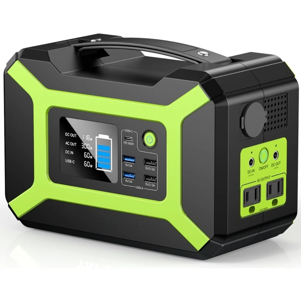 Portable Power Station 300W (Peak 600W), 296Wh Backup Lithium Battery Solar Generator with 110V AC Output, 60W USB-C PD
Portable Power Station 300W (Peak 600W), 296Wh Backup Lithium Battery Solar Generator with 110V AC Output, 60W USB-C PD