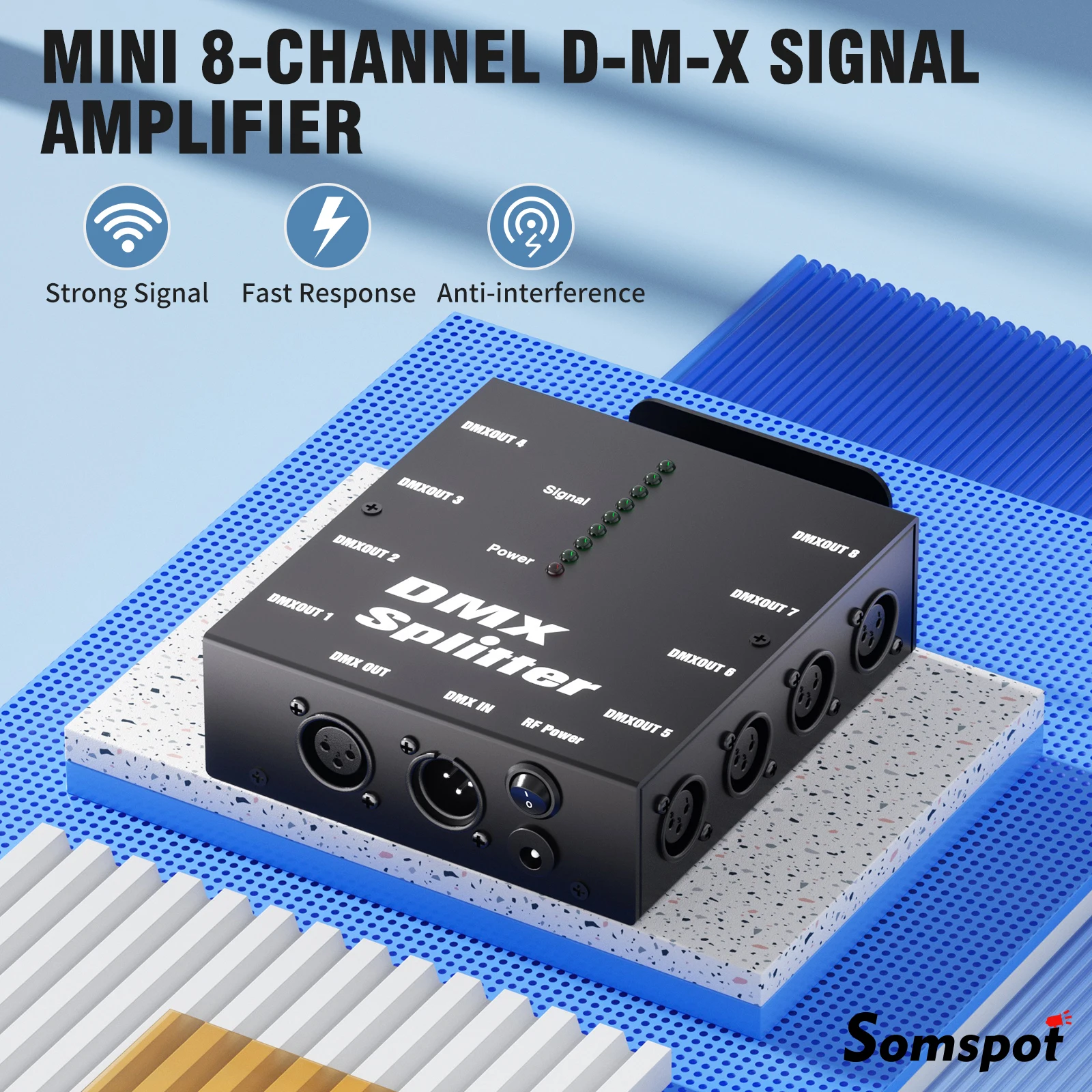 Somspot DMX512 Signal Amplifier 8Channel Wireless dmx 512 signal amplifier LED Lighting Controller for Stage Light Moving Head
Somspot DMX512 Signal Amplifier 8Channel Wireless dmx 512 signal amplifier LED Lighting Controller for Stage Light Moving Head