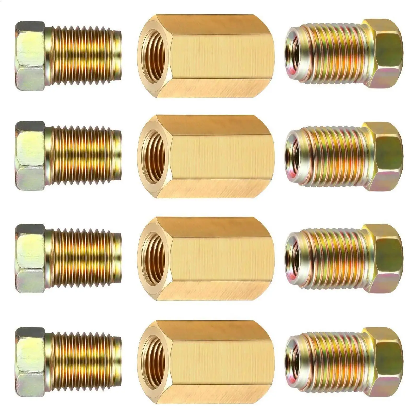 Brake Line Fittings 4 Sets 3/16" Brake Line Connector 3/8-24 Threaded Brake Line Fittings & Brass Unions Brake Line Tool
Brake Line Fittings 4 Sets 3/16" Brake Line Connector 3/8-24 Threaded Brake Line Fittings & Brass Unions Brake Line Tool
