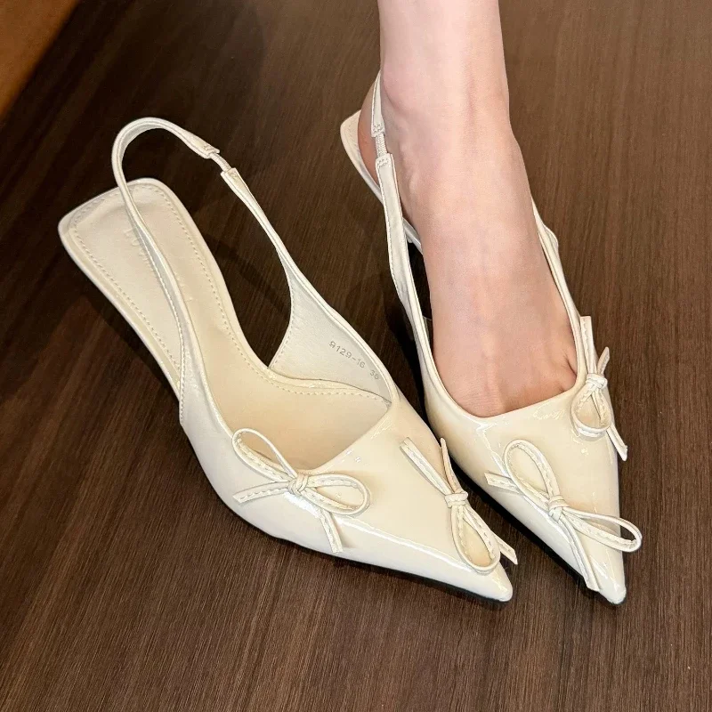 Women Sandals Bow Pointed Toe High Heels Brand Designer Shoes Fashion Slides Sexy Slingback Shoes Elegant Mules Sandals Female
Women Sandals Bow Pointed Toe High Heels Brand Designer Shoes Fashion Slides Sexy Slingback Shoes Elegant Mules Sandals Female