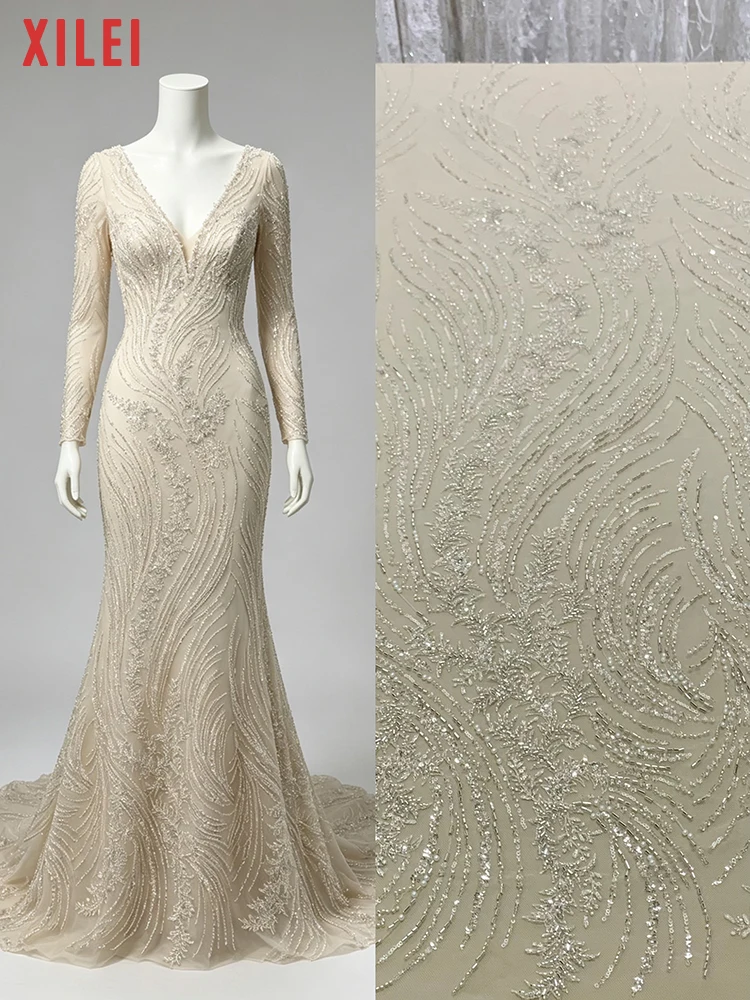 XILEI # 17 Sequins Lace Fabric 2026 French Embroidery High Quality Luxury Heavy Beaded Bridal Wedding Lace Embroidery
XILEI # 17 Sequins Lace Fabric 2026 French Embroidery High Quality Luxury Heavy Beaded Bridal Wedding Lace Embroidery