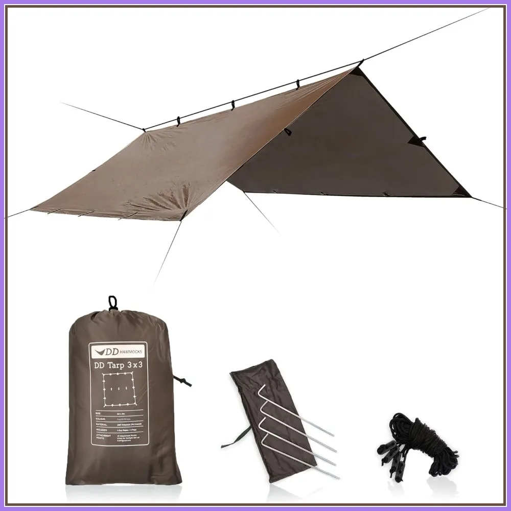10x10 ft Waterproof Rainfly Tarp Tent Shelter - Lightweight & Multifunctional for Camping & Travel
10x10 ft Waterproof Rainfly Tarp Tent Shelter - Lightweight & Multifunctional for Camping & Travel