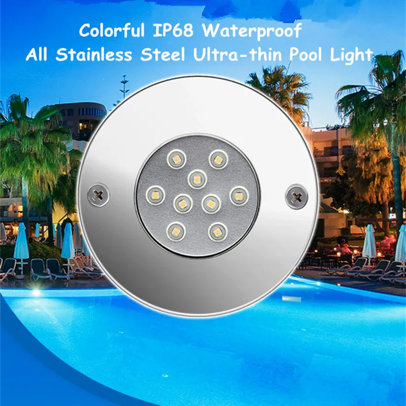 RGB Pool Lights Swimming Pool Accessories Underwater Light Fountain Lamp Colorful IP68 Waterproof All Stainless Steel Ultra-thin
RGB Pool Lights Swimming Pool Accessories Underwater Light Fountain Lamp Colorful IP68 Waterproof All Stainless Steel Ultra-thin