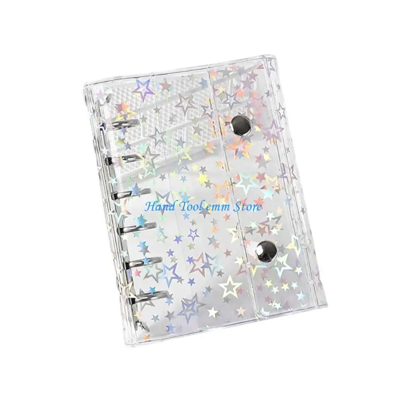H37F Shimmery Star Designs Double Lock Ring Transparent Binder Cover PVC For Document Organizing 
H37F Shimmery Star Designs Double Lock Ring Transparent Binder Cover PVC For Document Organizing