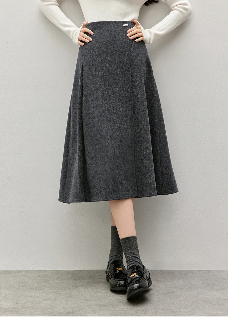 SENTUBILA Wool A-line Black Skirt Women 2024 Winter Temperament High Waist Mid-length Skirt Solid Basic Skirt Ladies 144Q57401
SENTUBILA Wool A-line Black Skirt Women 2024 Winter Temperament High Waist Mid-length Skirt Solid Basic Skirt Ladies 144Q57401