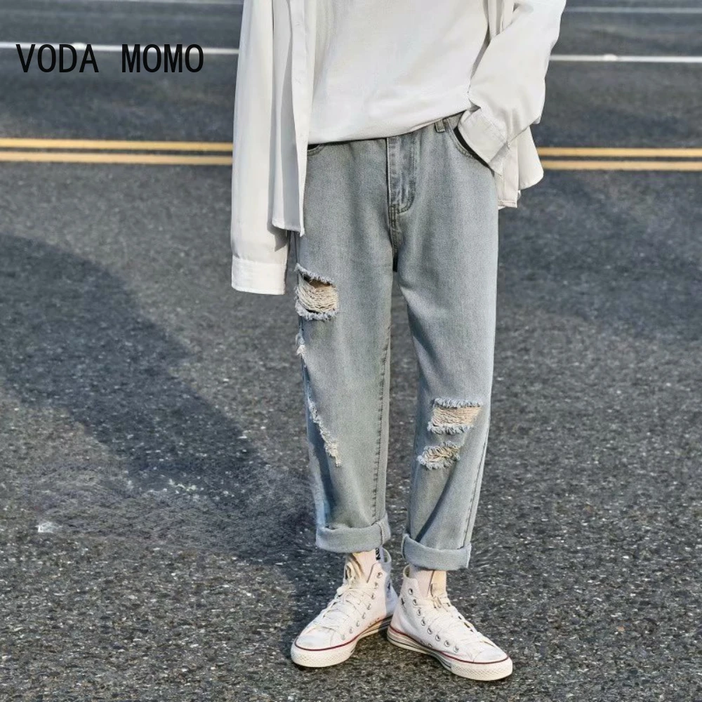Мужские эластичные рваные джинсы, весна-осень 202, свободные прямые винтажные деловые повседневные брюки, длинные джинсовые брюки с потертостями, мужские 
Мужские эластичные рваные джинсы, весна-осень 202, свободные прямые винтажные деловые повседневные брюки, длинные джинсовые брюки с потертостями, мужские