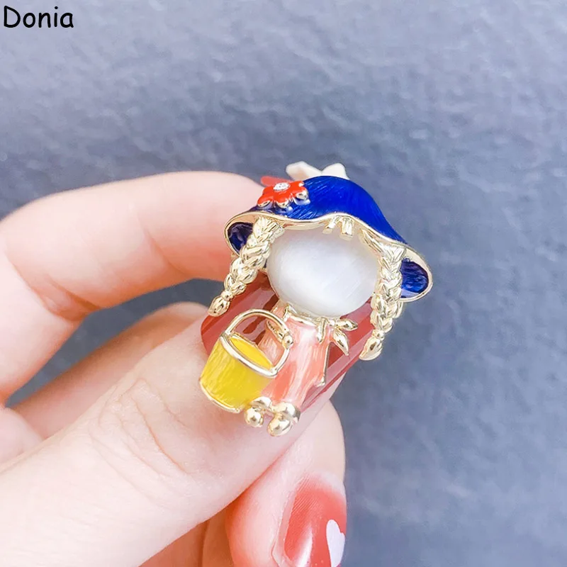 Donia Jewelry European and American Fashion Titanium Steel Micro-Inlaid AAA Color Zircon Little Girl Brooch Luxury Pearl Pin
Donia Jewelry European and American Fashion Titanium Steel Micro-Inlaid AAA Color Zircon Little Girl Brooch Luxury Pearl Pin