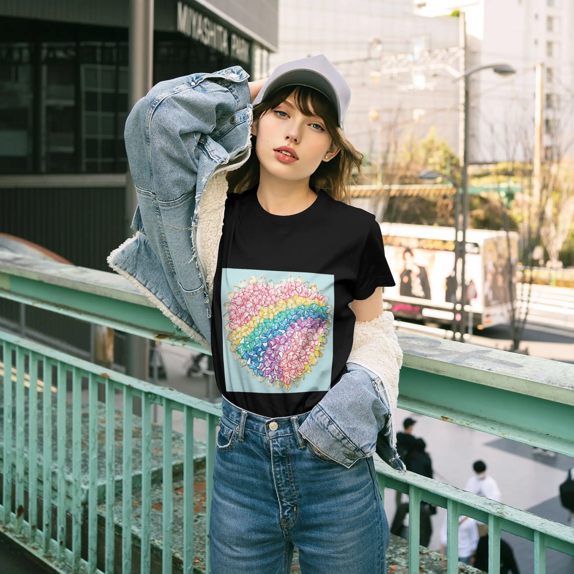 Floral Heart Blue Cotton Short Sleeve T-Shirt for Women
Floral Heart Blue Cotton Short Sleeve T-Shirt for Women