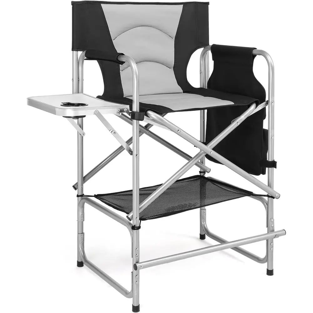 26 Inch Height Folding Director Chair For Makeup Artist Iron Frame With Side Table Cup Holder Storage Bag300Lbs Load Outdoor Use
26 Inch Height Folding Director Chair For Makeup Artist Iron Frame With Side Table Cup Holder Storage Bag300Lbs Load Outdoor Use