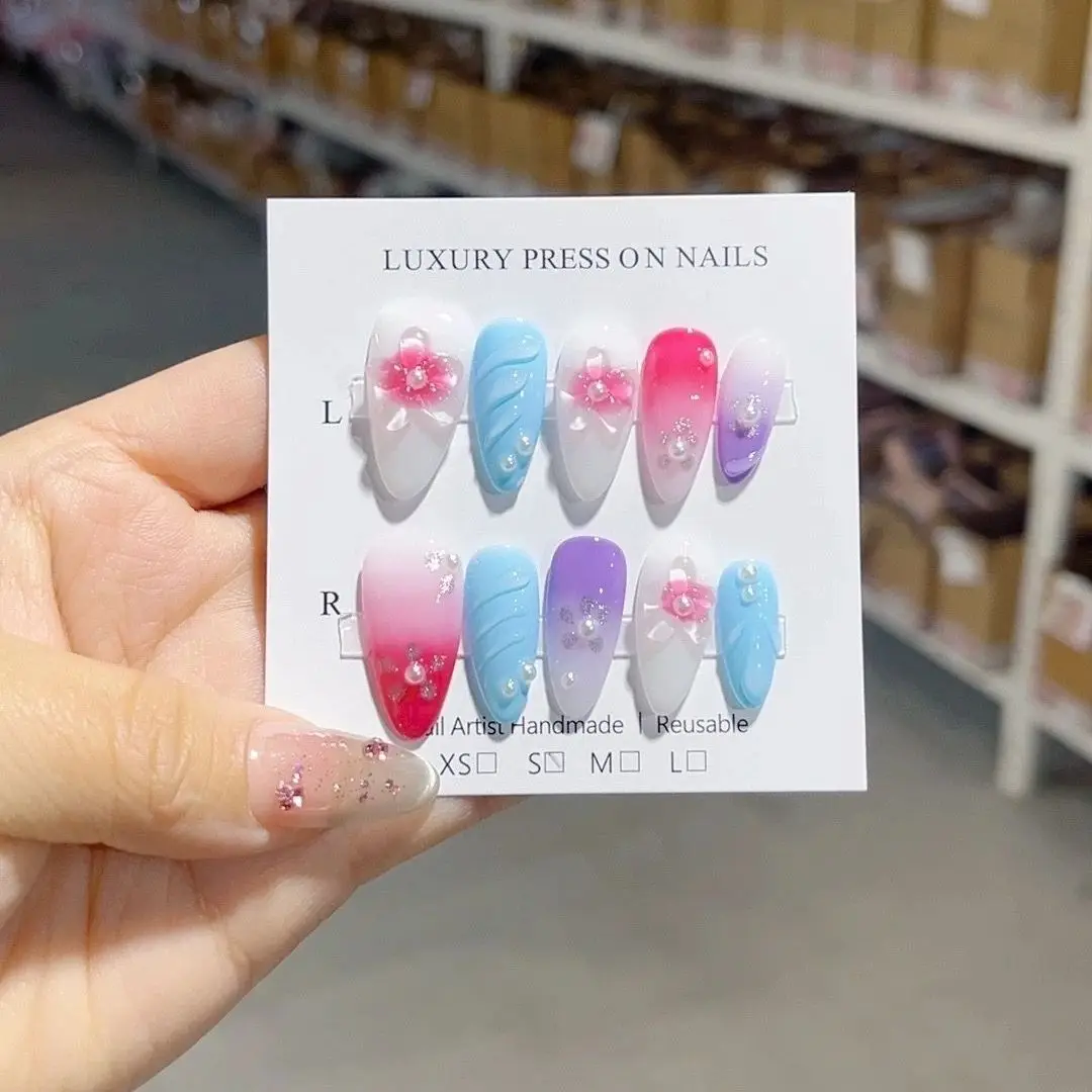 Handmade Press On Nails with Removable and Reusable Design,High-quality Luxurious Style And Whitening Effect.No.D270
Handmade Press On Nails with Removable and Reusable Design,High-quality Luxurious Style And Whitening Effect.No.D270